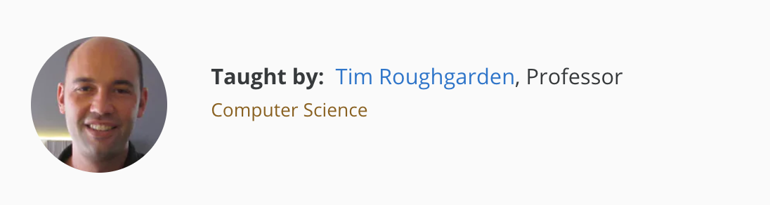 Tim Roughgarden, Professor